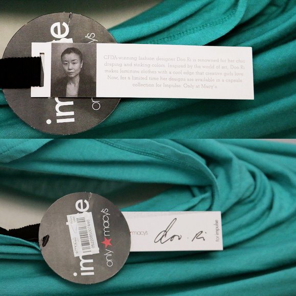 NEW Doo Ri Impulse from Macy's Turquoise Blue Longline Tunic Top S Lagenlook NWT - Picture 5 of 9